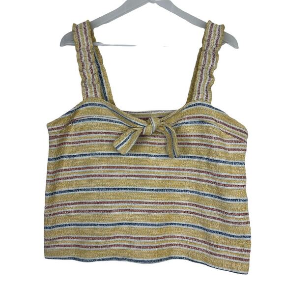 Madewell Texture & Thread Striped Tie Front Tank Size Large - Picture 14 of 14